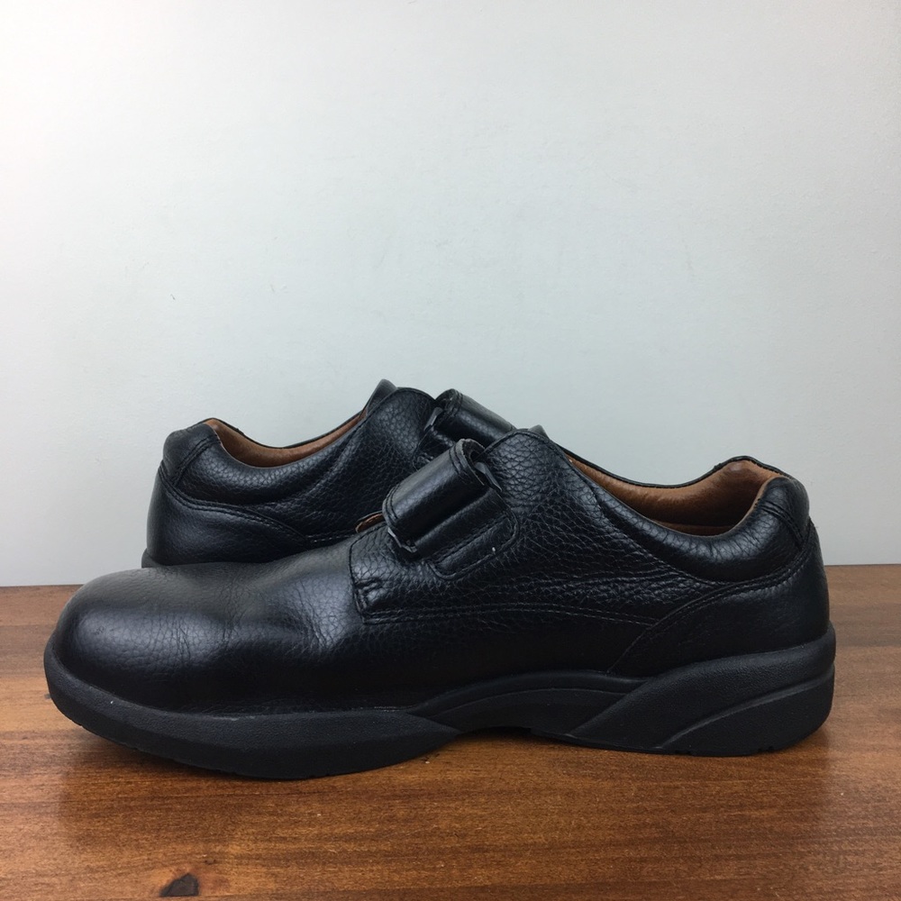 Dr. Comfort William Black Leather Adjustable Diabetic Shoes Hook Look Men’s 14W. - Picture 8 of 12